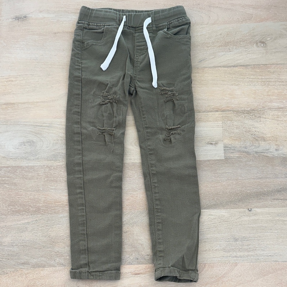 Kids Distressed Olive Jogger Pants